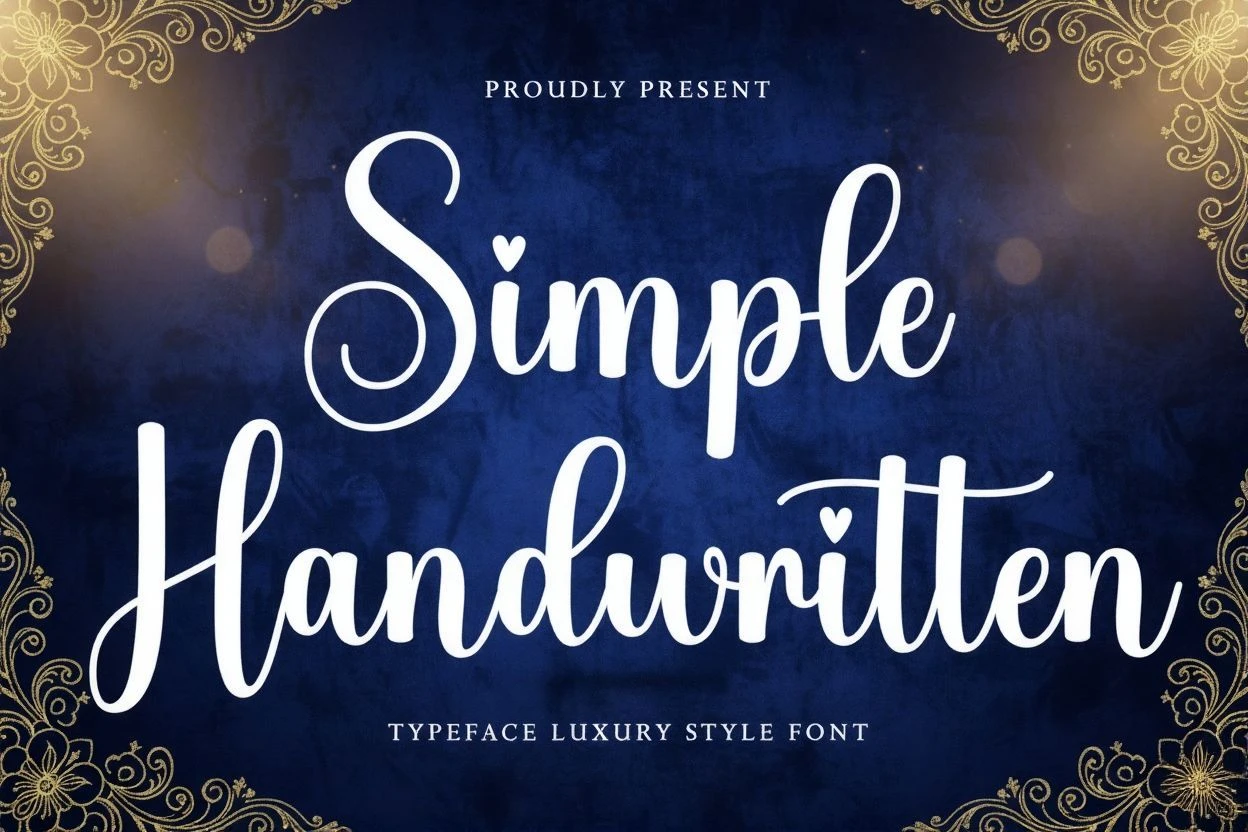 Simple Handwritten is an elegant handwritten font with smooth strokes — perfect for weddings, branding, and soft modern creative designs.