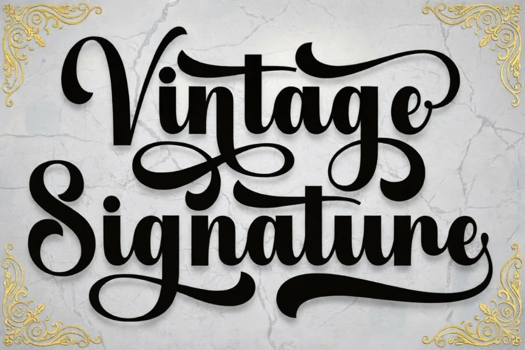 Vintage Signature is a luxury calligraphy and elegant signature font — perfect for weddings, branding, fashion, and premium creative designs.