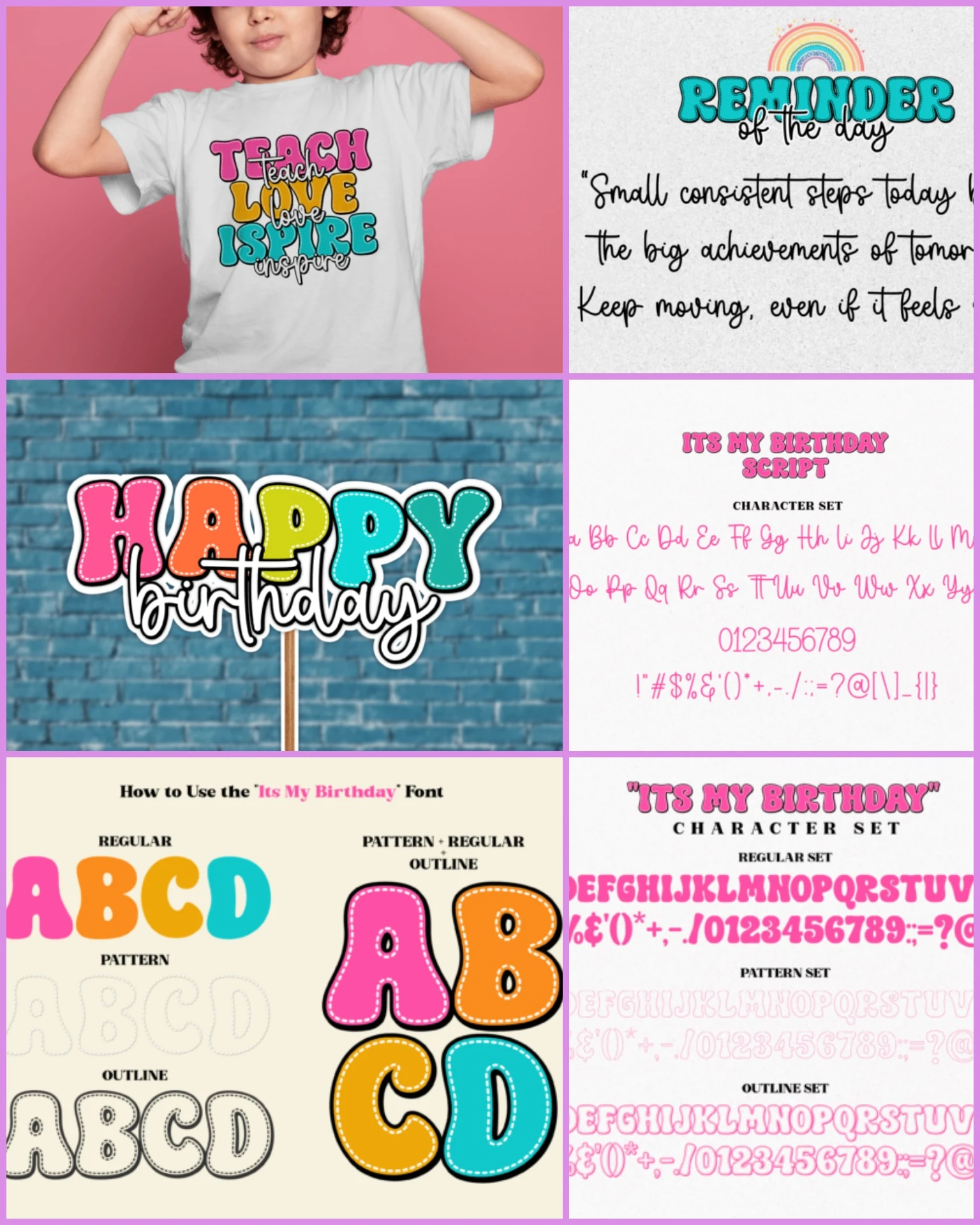 It’s My Birthday Font Duo – Playful Layered Typeface