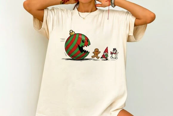 Christmas Ornament Funny Gnome PNG – a festive printable design for shirts, mugs, cards, and crafts. Perfect for sublimation and holiday decor!