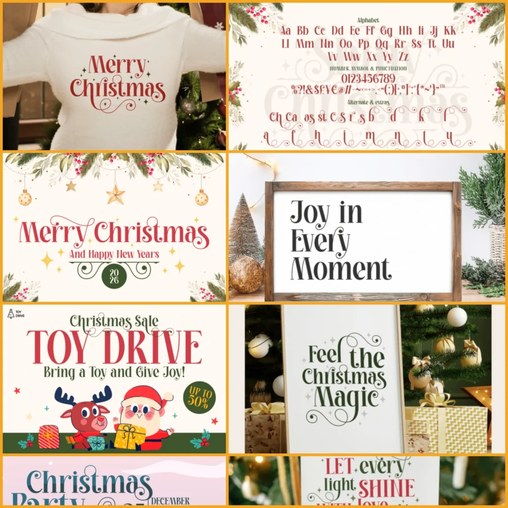 Shiny Christmas Font – Elegant Holiday Serif Typeface