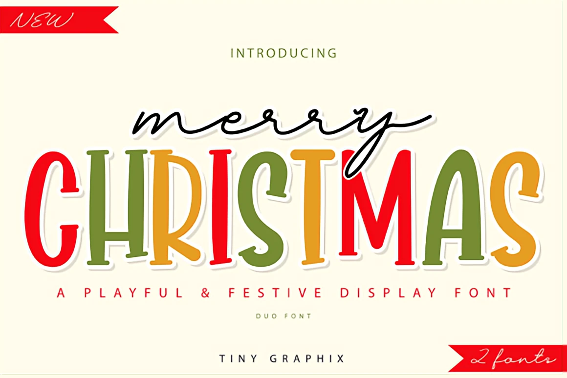 1. Merry Christmas – Elegant Script Style