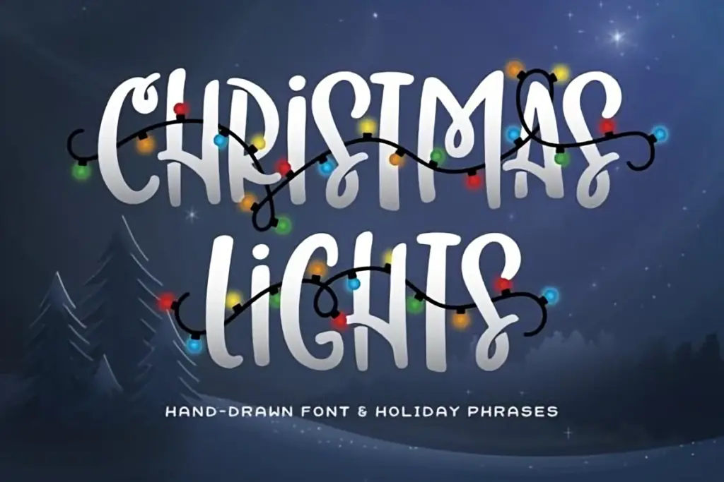 Christmas Lights Font – Festive Decorative Style
