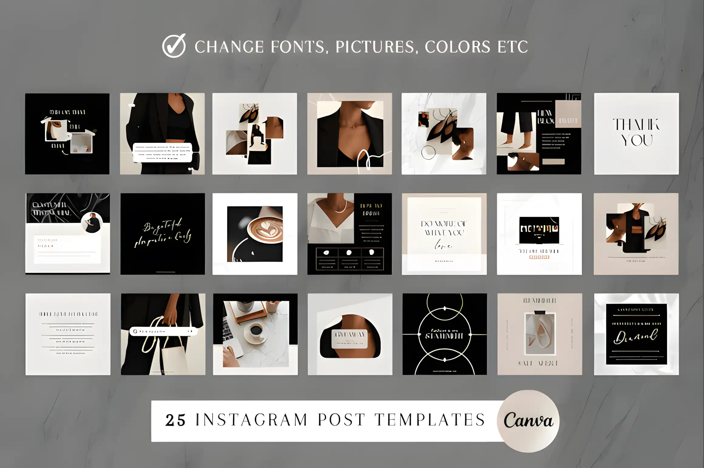 Black Luxury Templates for Instagram Branding