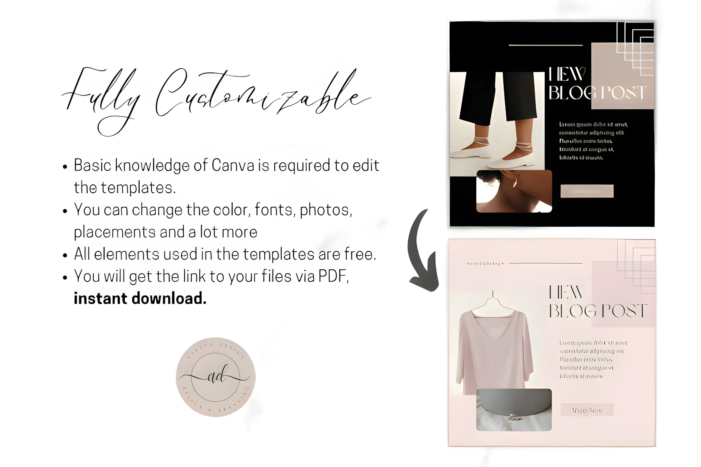 Black Luxury Templates for Instagram Branding